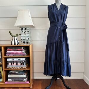 Kobi Halperin Anna Tiered Linen-Blend Midi Dress size M